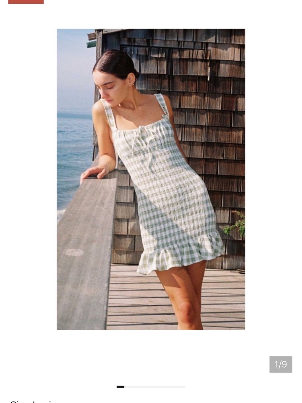 Ciao Lucia Green Gingham Ruffle-Hem Sundress
